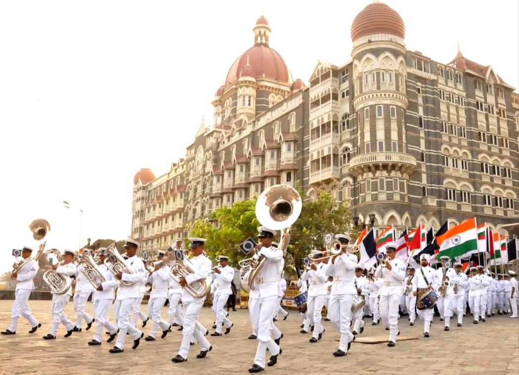 Indian Naval Band near the Taj Hotel, Mumbai